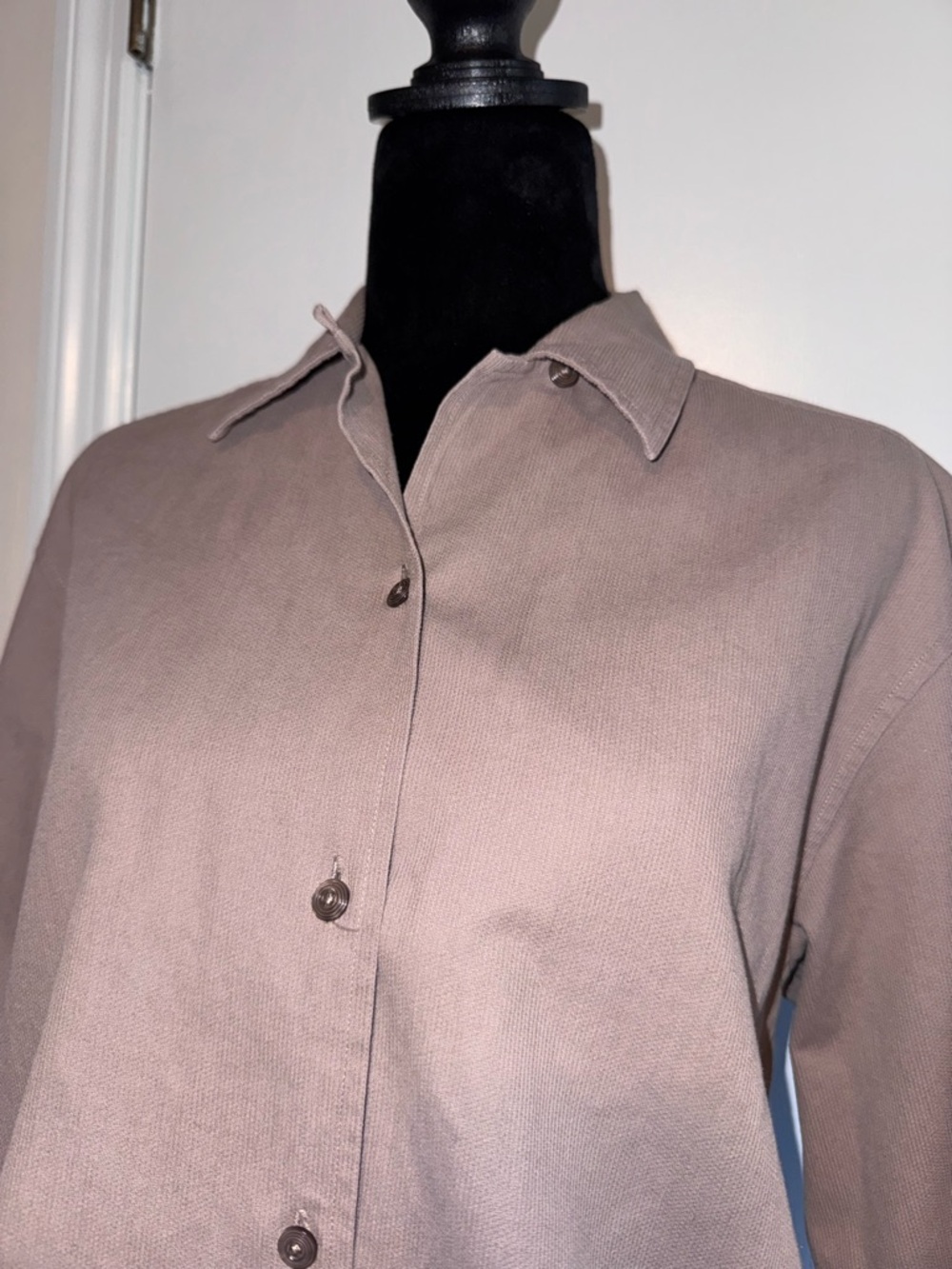 Woolrich Taupe Collared Button Up Shirt Minimal Classic Style